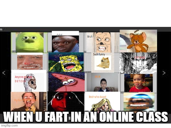 zoom | WHEN U FART IN AN ONLINE CLASS | image tagged in funny memes | made w/ Imgflip meme maker