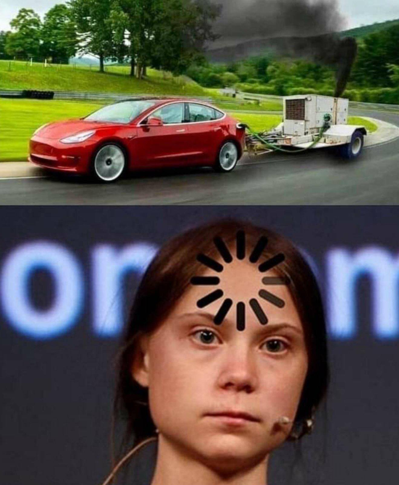 Turning a Tesla to a Rollin Coal Blank Meme Template