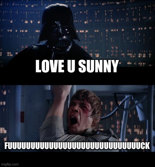 Star Wars No Meme | LOVE U SUNNY; FUUUUUUUUUUUUUUUUUUUUUUUUUUUUUCK | image tagged in memes,star wars no | made w/ Imgflip meme maker