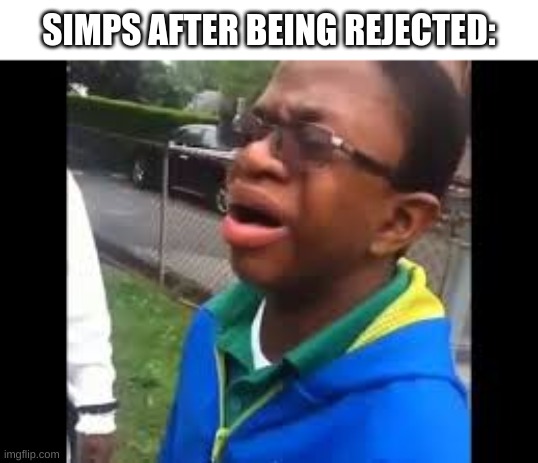 Why you crying? | SIMPS AFTER BEING REJECTED: | image tagged in why you crying | made w/ Imgflip meme maker