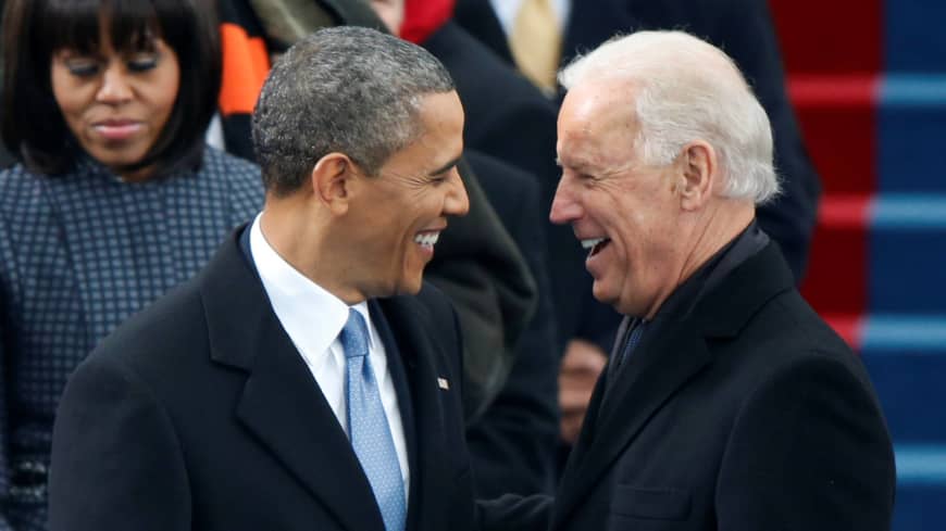 Obama and Biden laughing Blank Meme Template