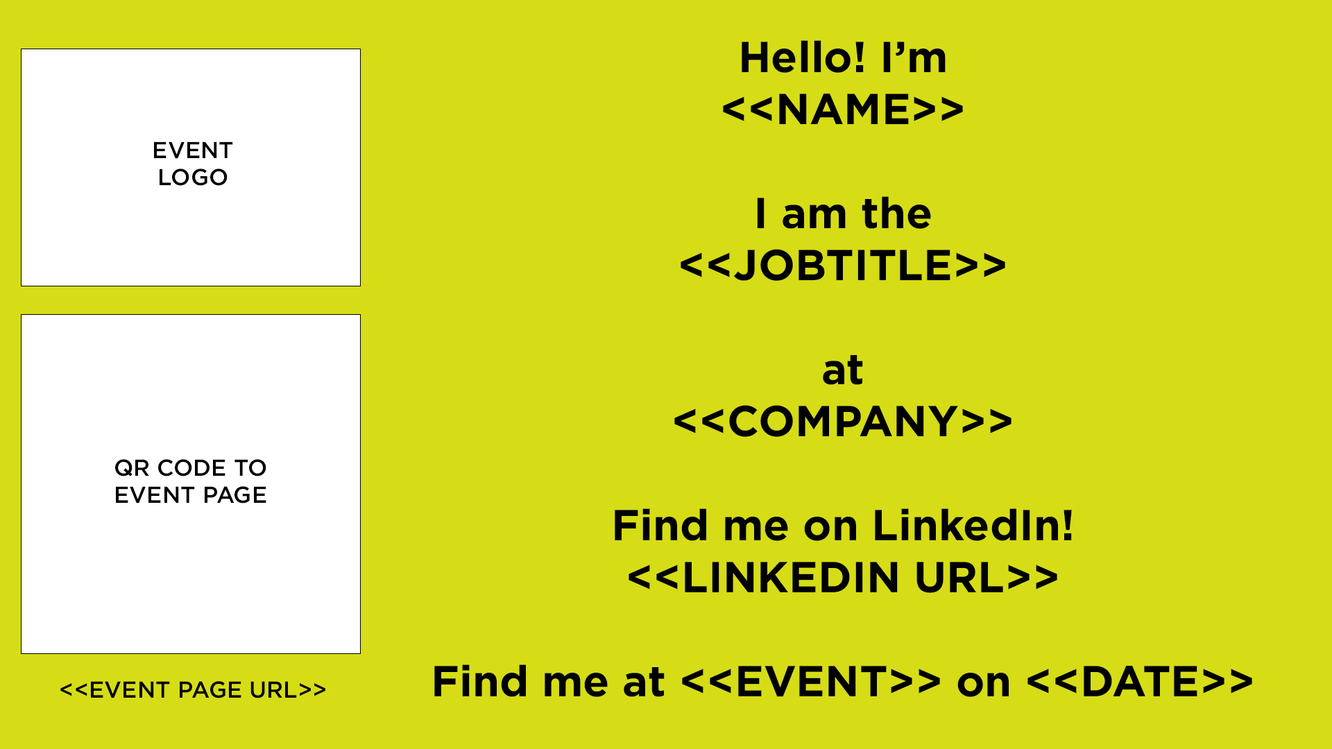 Event Virtual Business Card Blank Meme Template