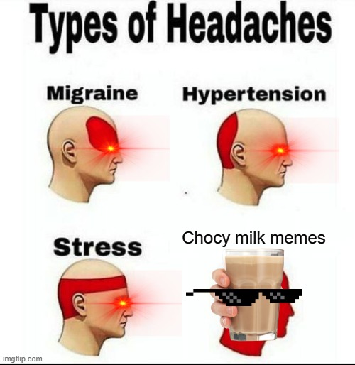 Types of Headaches meme | Chocy milk memes | image tagged in types of headaches meme | made w/ Imgflip meme maker