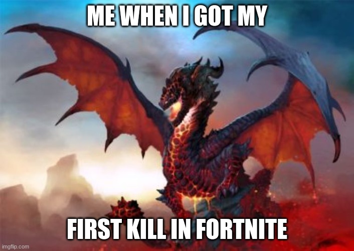 Dragon of Soul |  ME WHEN I GOT MY; FIRST KILL IN FORTNITE | image tagged in dragon,fire,awesome | made w/ Imgflip meme maker