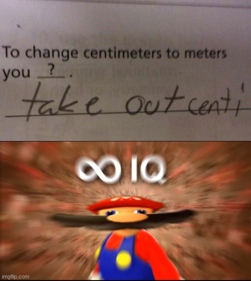 Makes sense | image tagged in infinity iq mario | made w/ Imgflip meme maker