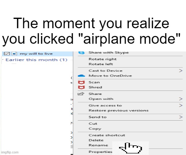 hahae | The moment you realize you clicked "airplane mode" | image tagged in ejjoel | made w/ Imgflip meme maker