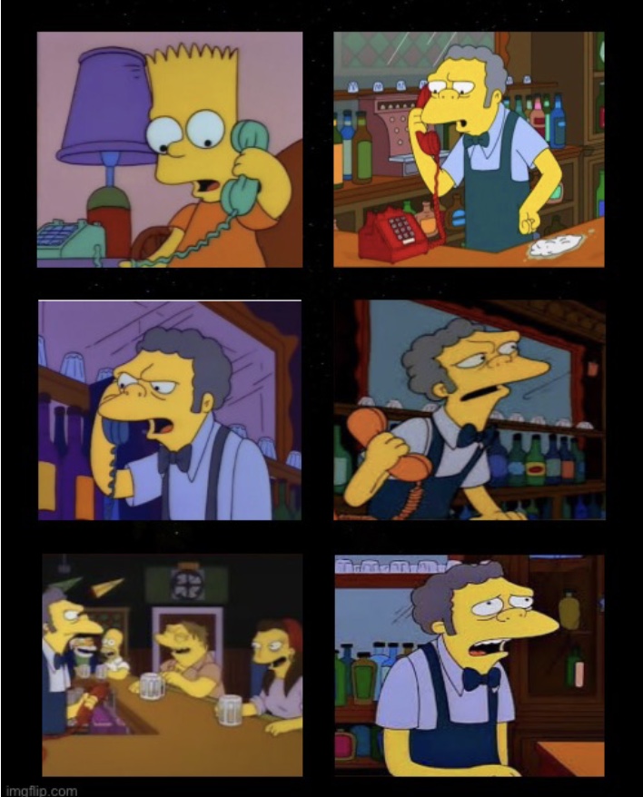Bart Prank Call Moe Simpsons Blank Template - Imgflip