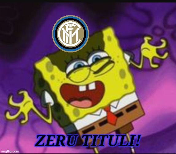Inter fans reaction after Milan 0-1 Man Utd | ZERU TITULI! | image tagged in spongebob evil laugh,ac milan,manchester united,inter,calcio,memes | made w/ Imgflip meme maker