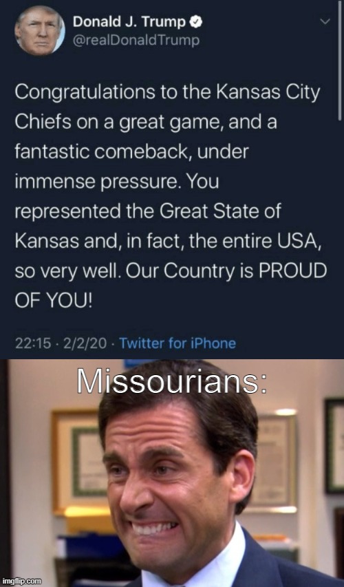 Missourians: | image tagged in cringe | made w/ Imgflip meme maker