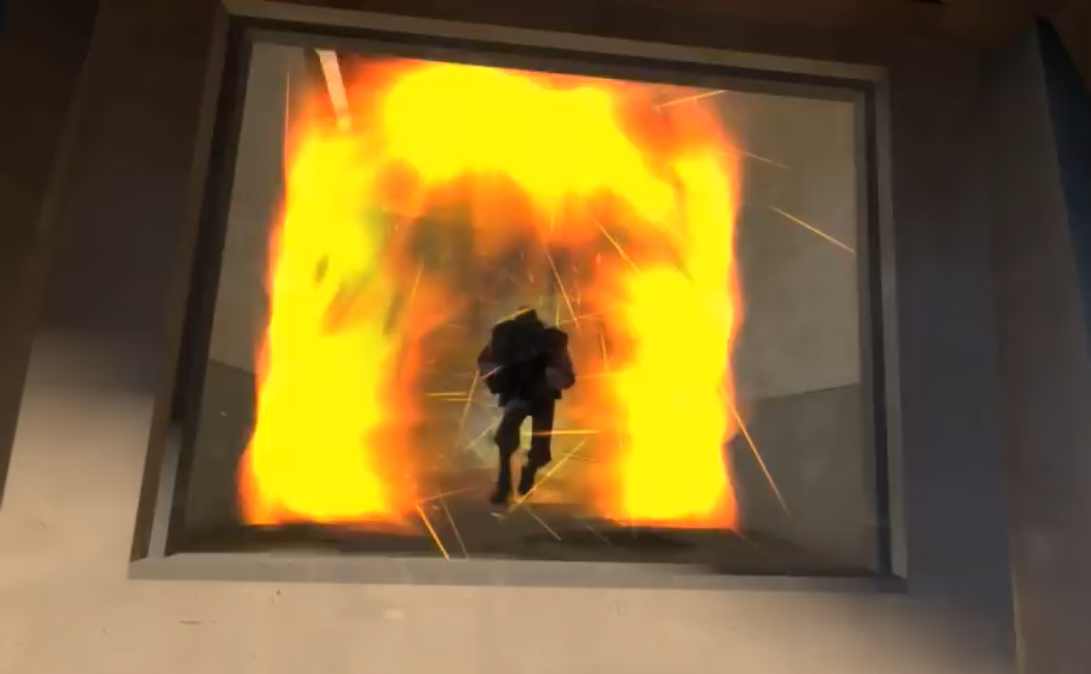 High Quality Demoman running from explosion Blank Meme Template