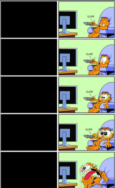 Garfield Watching TV Blank Meme Template