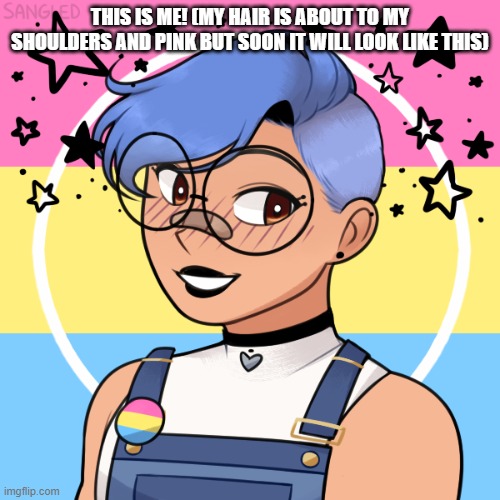 me as a picrew! | THIS IS ME! (MY HAIR IS ABOUT TO MY SHOULDERS AND PINK BUT SOON IT WILL LOOK LIKE THIS) | image tagged in happy | made w/ Imgflip meme maker
