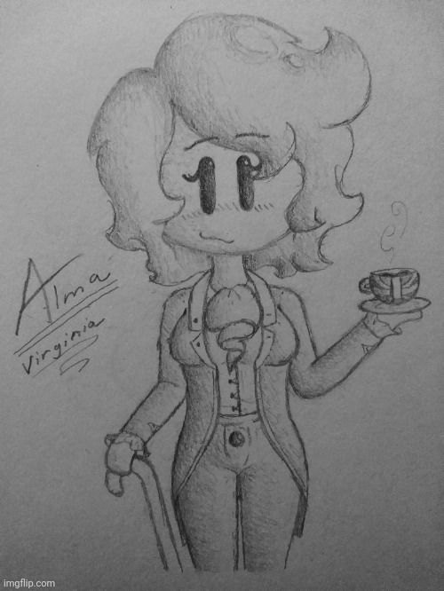 New oc Alma, she's a wholesome English gal who loves tea. Tbh I love how this drawing turned out, I hope y'all like her too! :D | image tagged in princevince64,alma,cute,precious smol british bean,im proud of this lol | made w/ Imgflip meme maker