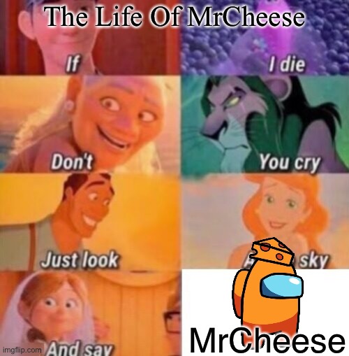 MRCHEESE | The Life Of MrCheese; MrCheese | image tagged in if i die | made w/ Imgflip meme maker