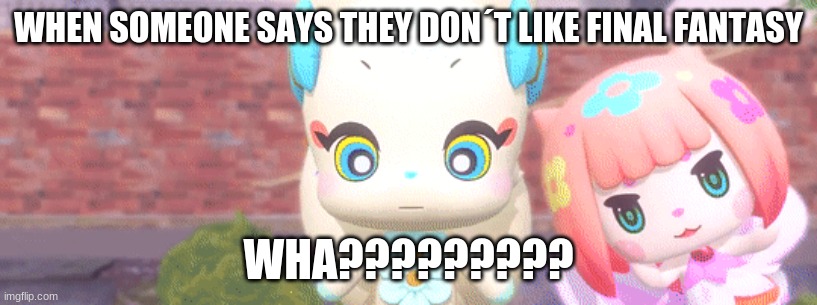 final fantasy | WHEN SOMEONE SAYS THEY DON´T LIKE FINAL FANTASY; WHA????????? | image tagged in tama,ff | made w/ Imgflip meme maker