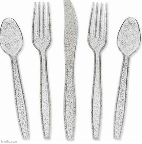 ~silver sparkly cutlery~ | made w/ Imgflip meme maker