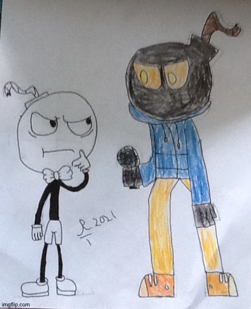 Bomb Duo | image tagged in friday night funkin,the amazing world of gumball,bomb,memes,drawing,drawings | made w/ Imgflip meme maker