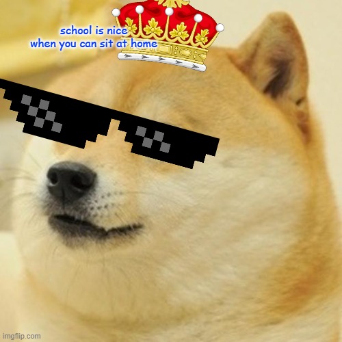 Doge Meme | school is nice when you can sit at home | image tagged in memes,doge | made w/ Imgflip meme maker