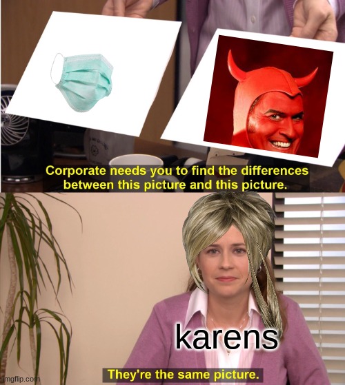 hmmm | karens | image tagged in memes,they're the same picture | made w/ Imgflip meme maker