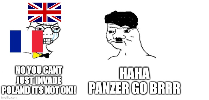 Panzers are fast | NO YOU CANT JUST INVADE POLAND ITS NOT OK!! HAHA PANZER GO BRRR | image tagged in nooo haha go brrr | made w/ Imgflip meme maker