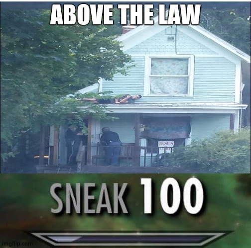 Above the Law | ABOVE THE LAW | image tagged in memes,police,sneak 100,criminals,catch me if you can,fun | made w/ Imgflip meme maker