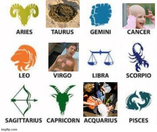 Reading My Horoscope (Day 4) | image tagged in dark humor,zodiac | made w/ Imgflip meme maker