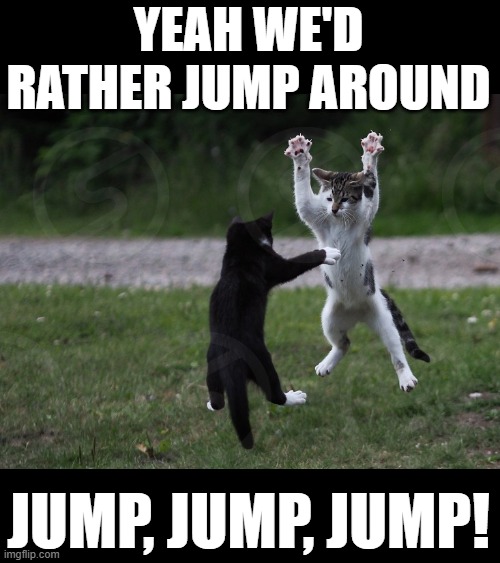 YEAH WE'D RATHER JUMP AROUND JUMP, JUMP, JUMP! | made w/ Imgflip meme maker