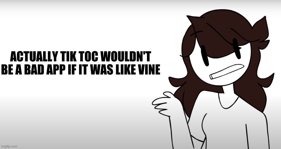 if you don't agree... oh well | ACTUALLY TIK TOC WOULDN'T BE A BAD APP IF IT WAS LIKE VINE | image tagged in jaiden animations actually | made w/ Imgflip meme maker