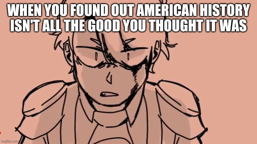 Tommy | WHEN YOU FOUND OUT AMERICAN HISTORY ISN'T ALL THE GOOD YOU THOUGHT IT WAS | image tagged in tommy | made w/ Imgflip meme maker