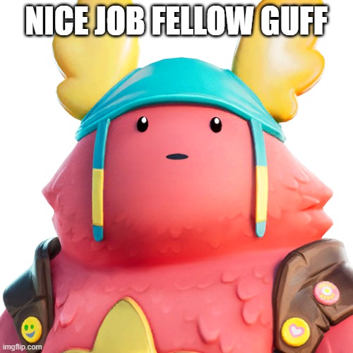 Guff | NICE JOB FELLOW GUFF | image tagged in guff | made w/ Imgflip meme maker