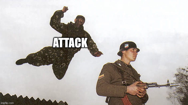 Soldier jump spetznaz | ATTACK | image tagged in soldier jump spetznaz | made w/ Imgflip meme maker