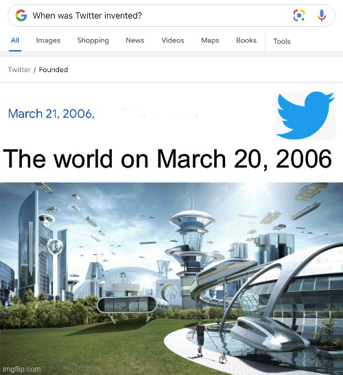 The world on March 20, 2006 | image tagged in the future world if,memes,the world if | made w/ Imgflip meme maker