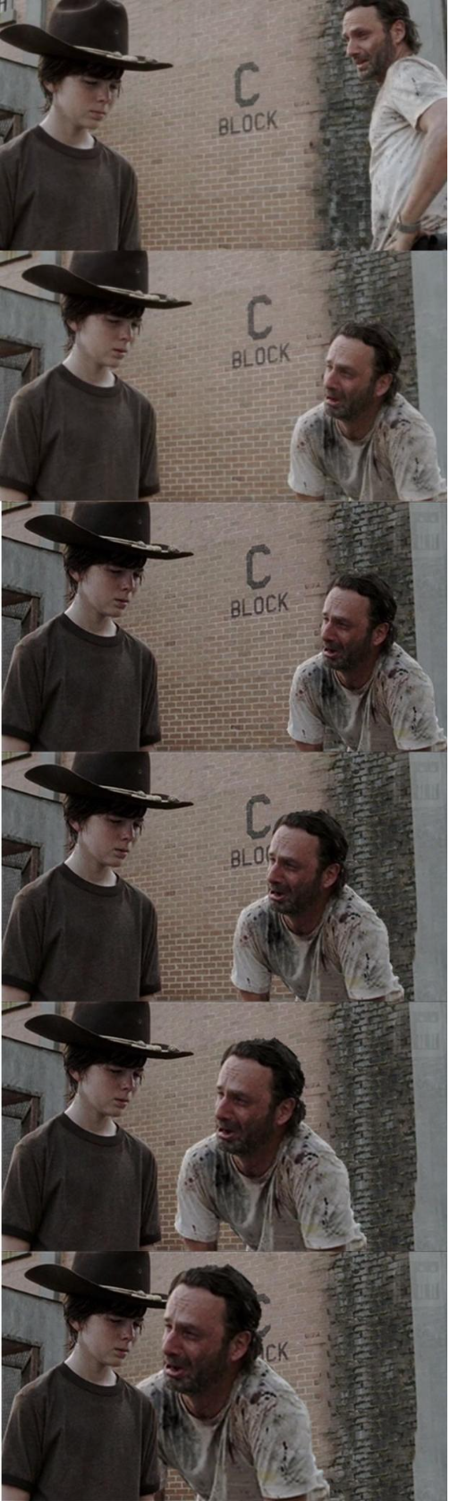 Rick and Carl Longer with Boxes Blank Meme Template