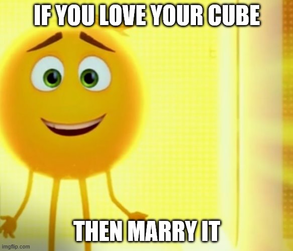 IF YOU LOVE YOUR CUBE; THEN MARRY IT | image tagged in gene smiling | made w/ Imgflip meme maker