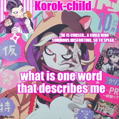 S I M P | what is one word that describes me | image tagged in korok-child temp tanaka | made w/ Imgflip meme maker