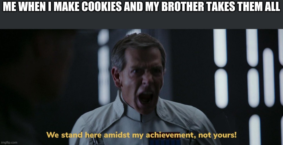 ME WHEN I MAKE COOKIES AND MY BROTHER TAKES THEM ALL | image tagged in funny | made w/ Imgflip meme maker