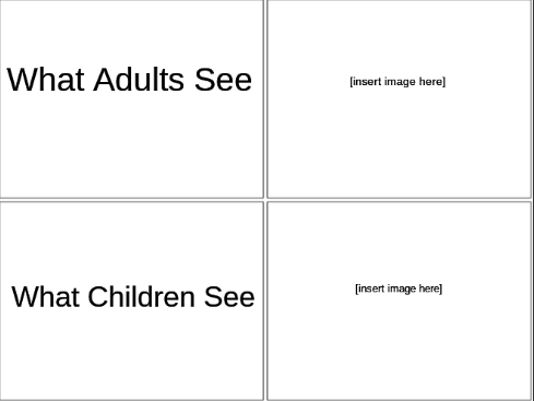 High Quality What Adults see What children see Blank Meme Template