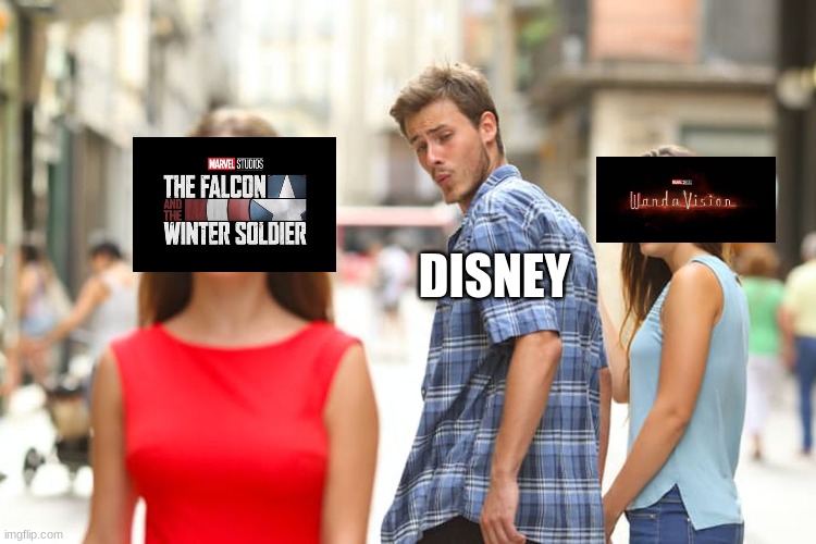 Distracted Boyfriend Meme | DISNEY | image tagged in memes,distracted boyfriend,marvel,wandavision | made w/ Imgflip meme maker