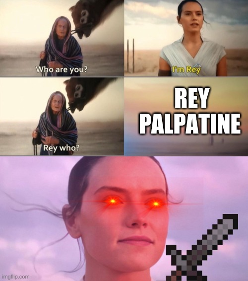 Rey Skywalker | REY PALPATINE | image tagged in rey skywalker | made w/ Imgflip meme maker