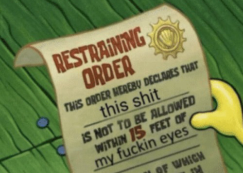 Spongebob restraining order Blank Meme Template