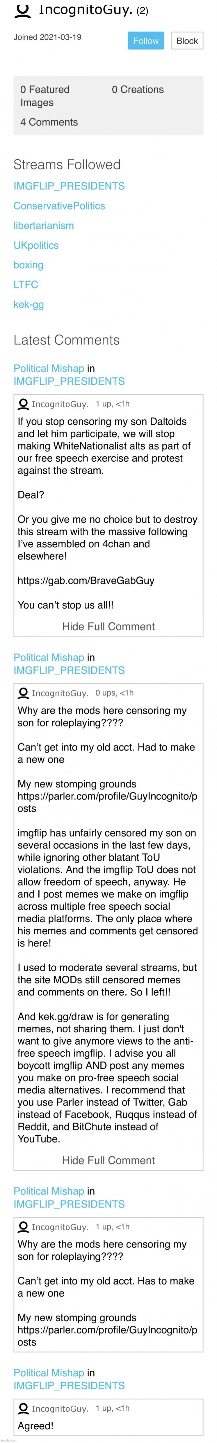 Shocking admissions. | image tagged in incognito guy daltoids is his son | made w/ Imgflip meme maker