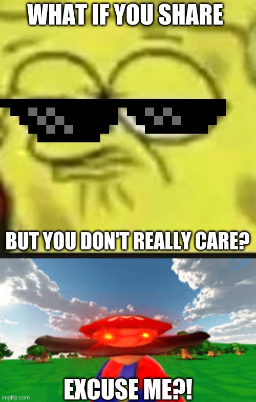 Oh YEAH! | WHAT IF YOU SHARE; BUT YOU DON'T REALLY CARE? EXCUSE ME?! | image tagged in really | made w/ Imgflip meme maker