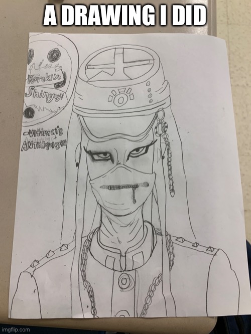 It reads: Korekiyo Shinguji, the ultimate anthropologist | A DRAWING I DID | made w/ Imgflip meme maker