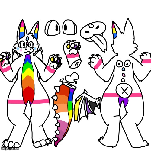 Old Art and Unfinished Oc. If you want them, ask and I'll make a new ref and everything | made w/ Imgflip meme maker