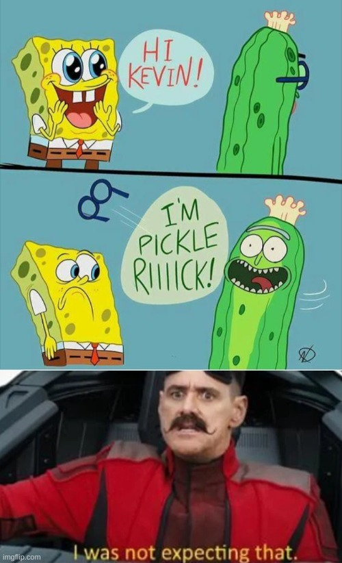kevin from spongebob is pickle rick confirmed | image tagged in memes,funny,spongebob,pickle rick,wtf | made w/ Imgflip meme maker