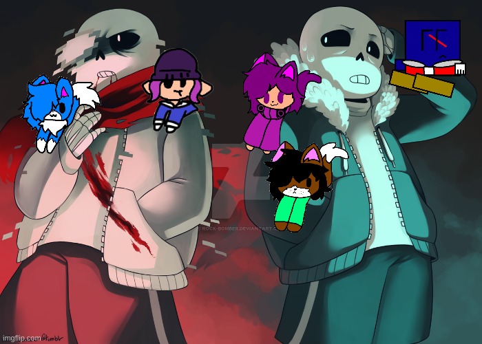 ruining perfectly good fanart with shoulder ocs | image tagged in memes,funny,bruh | made w/ Imgflip meme maker