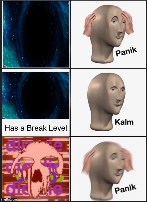 Distruption | Has a Break Level | image tagged in memes,panik kalm panik | made w/ Imgflip meme maker