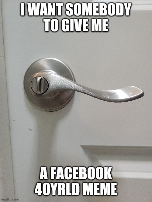 I WANT SOMEBODY TO GIVE ME; A FACEBOOK 40YRLD MEME | made w/ Imgflip meme maker