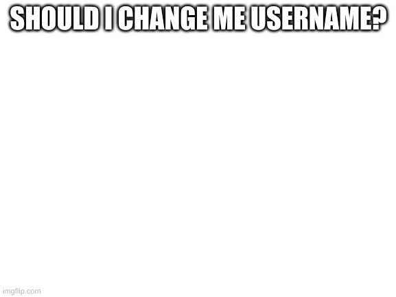 hmm... | SHOULD I CHANGE ME USERNAME? | image tagged in help please | made w/ Imgflip meme maker