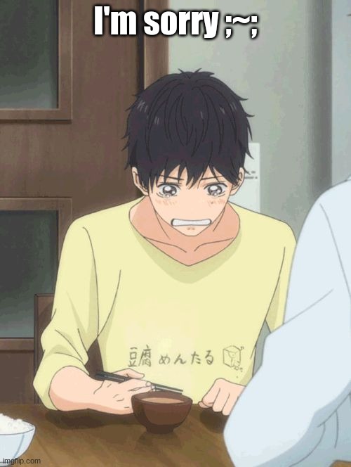 Yochi crying | I'm sorry ;~; | image tagged in yochi crying | made w/ Imgflip meme maker